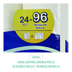 Windsoft Premium Bath Tissue, Septic Safe, 2-Ply, White, 284 Sheets/Roll, 24 Rolls/Carton (WIN24244)