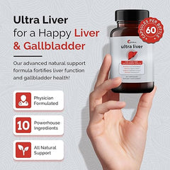 Ultra Liver Supplement for Liver Support and Gallbladder Support - Powered by TMG, NAC Milk Thistle, and More - Liver Cleanse Detox & Repair - 60 Capsules