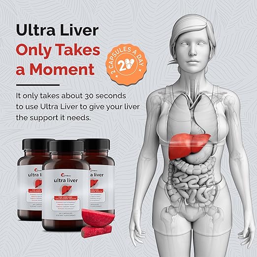 Ultra Liver Supplement for Liver Support and Gallbladder Support - Powered by TMG, NAC Milk Thistle, and More - Liver Cleanse Detox & Repair - 60 Capsules