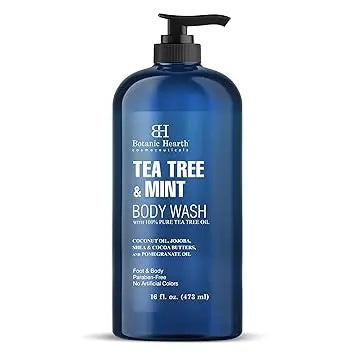 Botanic Hearth Tea Tree Oil Body Wash with Mint, 16 fl oz - Moisturizing, Soothing, Helps Control Fungal Infections, Deep Moisturization, Promotes Healthy Skin, Ethically Sourced Retailxpres
