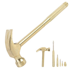 Great Neck 5-in-1 Carpenter's Hammer with Nesting Handle Containing Four Screwdrivers, 6.5" Long Gold Handle (GNS19006)