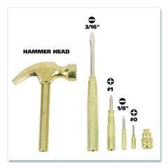 Great Neck 5-in-1 Carpenter's Hammer with Nesting Handle Containing Four Screwdrivers, 6.5" Long Gold Handle (GNS19006)