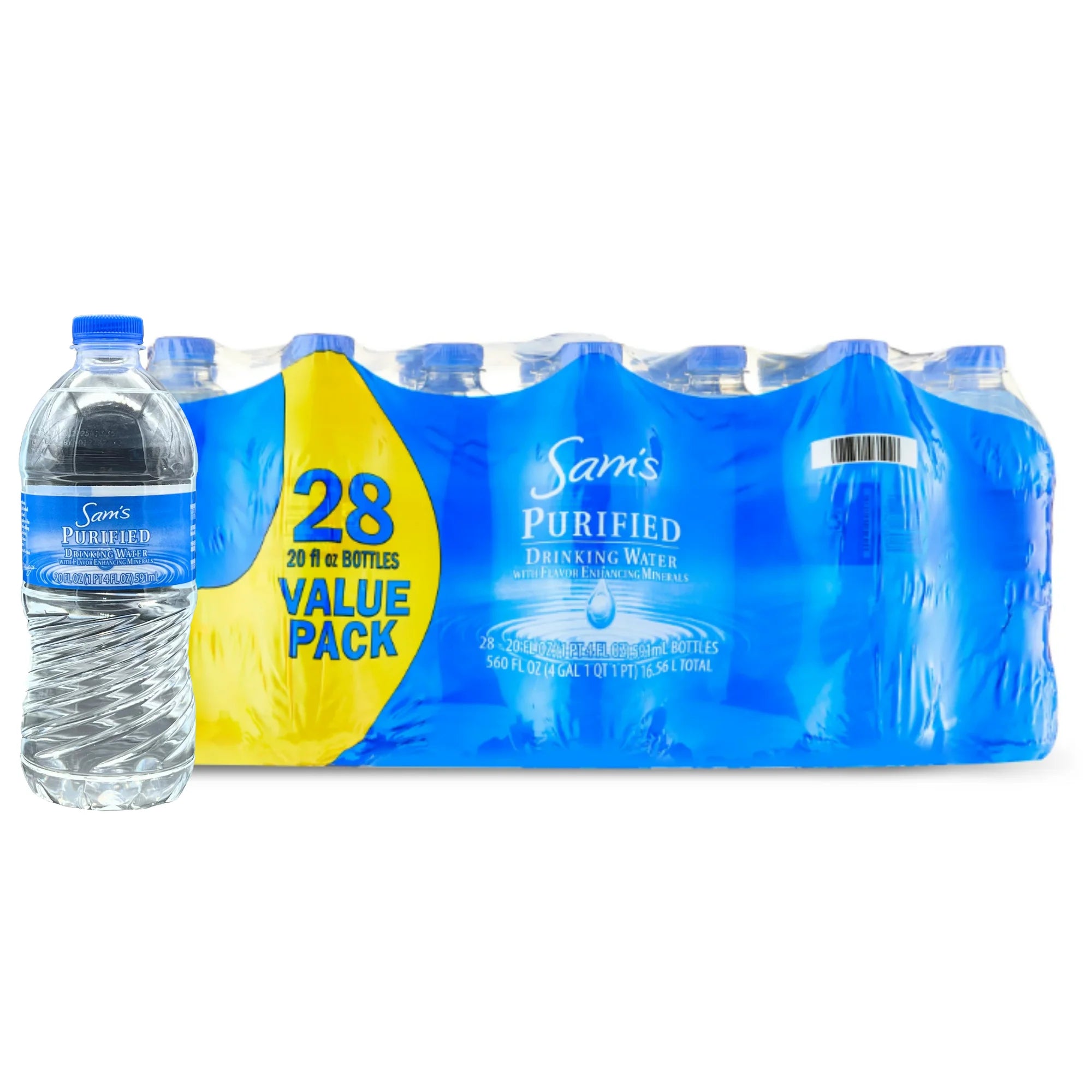 Sam's Purified Drinking Water, 20 fl oz, 28 Count Bottles