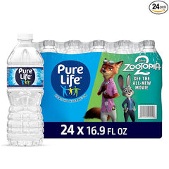 Pure Life Purified Water Bottles, 24 Pack - Still Bottled Water Enhanced with Minerals for a Crisp Taste, Plastic Bottles - 16.9 Fl Oz