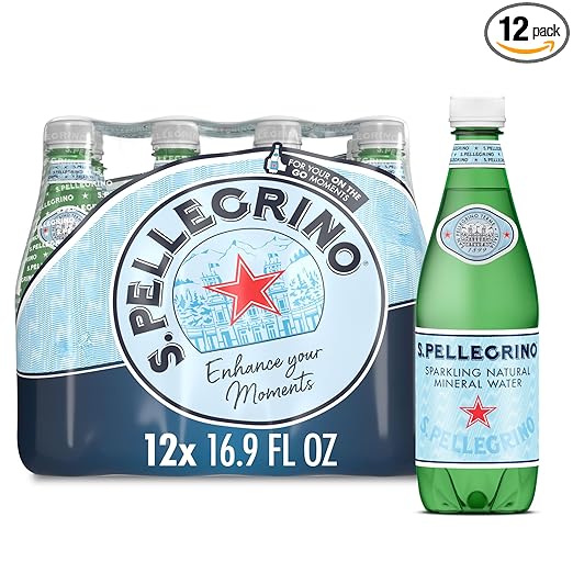 S.Pellegrino Sparkling Natural Mineral Water, Plastic Bottles, 16.9 Fl Oz (Pack of 12) Retailxpres