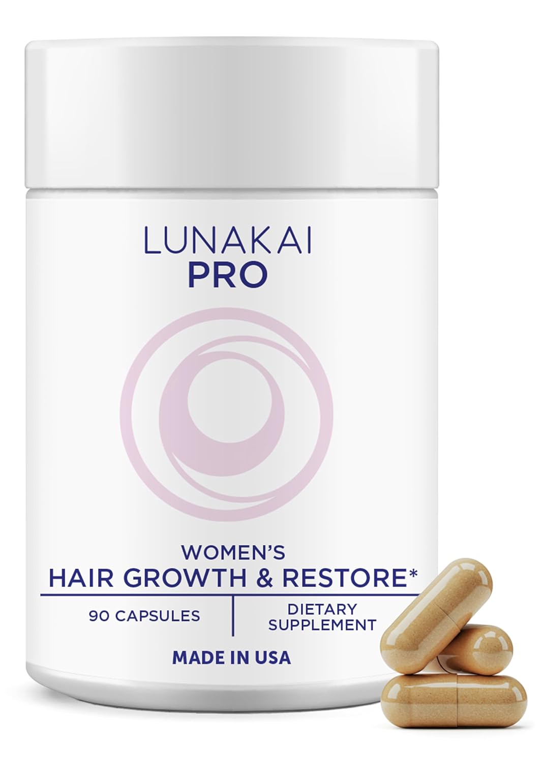 Lunakai PRO Women’s Hair Growth & Restore Vitamins – Advanced 15+ Nutrient Formula to Support Thicker, Stronger Hair, USA Made Hair Supplement (90 Capsules) IFELSHOP