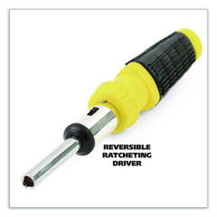 Great Neck Ratcheting Screw/Nut Driver Set, 34-Piece, Hex/Phillips/Slotted/Star Bits, Metric/SAE Sockets, 8" Long, Yellow/Black Handle (GNS92018)