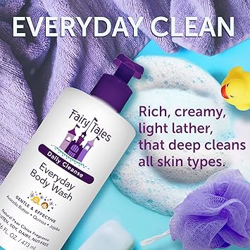 Fairy Tales Daily Cleanse Kids Body Wash, Everyday Body Wash for Kids and Toddler- Soap for Bath or Shower, No Harsh Chemicals or Toxins - 16oz