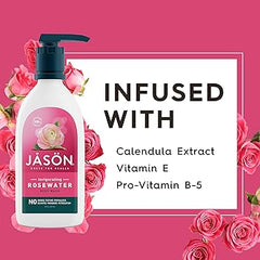 JASON Rosewater Invigorating Body Wash, For a Gentle Feeling Clean, 30 Fluid Ounces