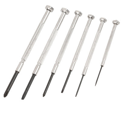 Great Neck Precision Screwdriver Set, Six-Piece, Phillips/Slotted, Assorted Lengths, Polished Steel Handles (GNSGP6C)