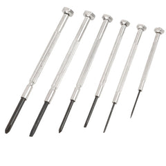 Great Neck Precision Screwdriver Set, Six-Piece, Phillips/Slotted, Assorted Lengths, Polished Steel Handles (GNSGP6C)