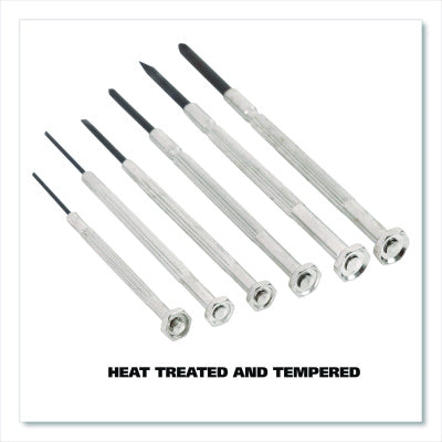 Great Neck Precision Screwdriver Set, Six-Piece, Phillips/Slotted, Assorted Lengths, Polished Steel Handles (GNSGP6C)