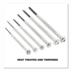 Great Neck Precision Screwdriver Set, Six-Piece, Phillips/Slotted, Assorted Lengths, Polished Steel Handles (GNSGP6C)